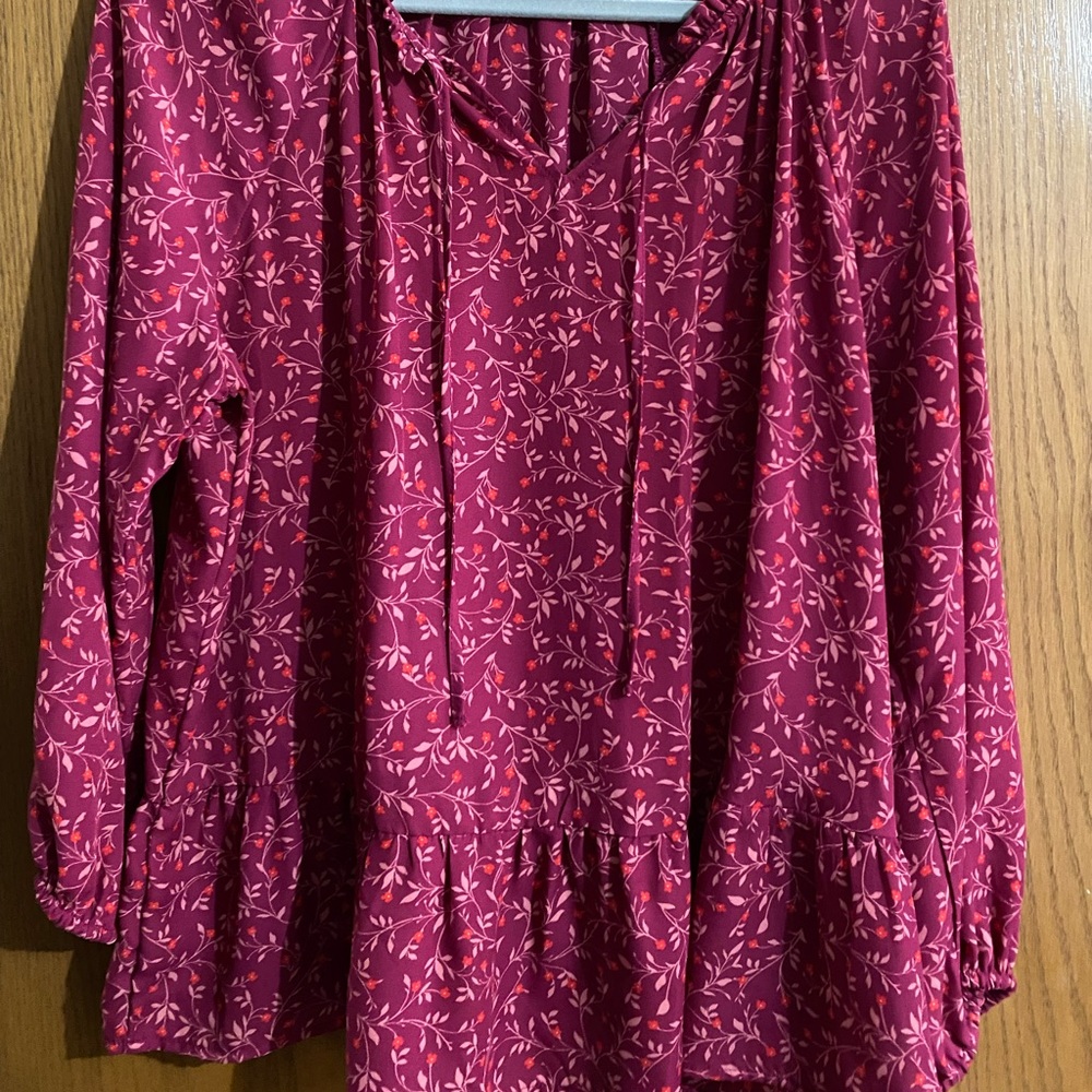 Old Navy Floral Fall Pink Shirt